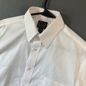 Jos. A. Bank Mens 15.5 x 33 Traveler's Collection White Dress Shirt Tailored Fit